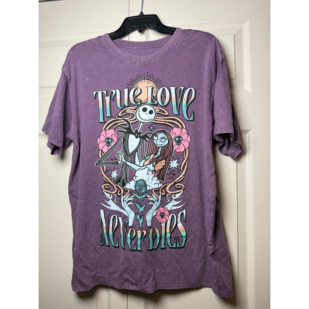 Disney Nightmare Before Christmas "True Love Never Dies" Retro Vintage Wash Tee